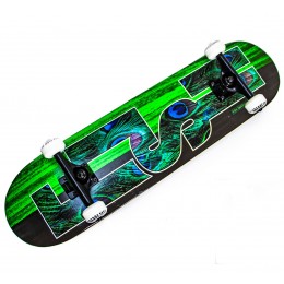 Скейтборд деревянный Fish Skateboard Green Peafowl