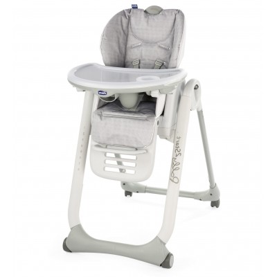 Стульчик для кормления Chicco Polly 2 Start Happy Silver