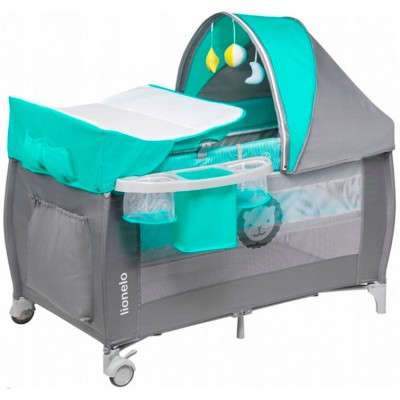 Кроватка-манеж Lionelo Sven Plus Turquoise Grey