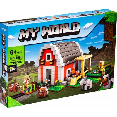 Конструктор Minecraft 1090 Красный хлев, 799 деталей Конструктор Minecraft 1090 Красный хлев, 799 деталей