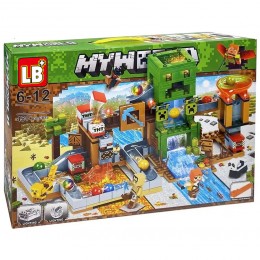 Конструктор Minecraft Шахта Крипера (451 деталь), светящиеся блоки