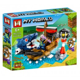 Конструктор Minecraft Нападение Акулы, 450 деталей