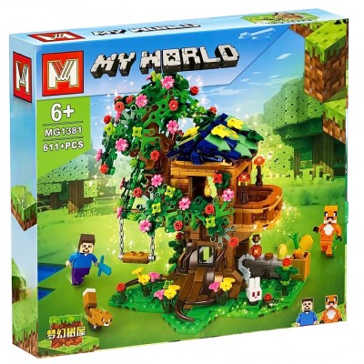 Конструктор Minecraft Цветочный дом на дереве, 611 деталей