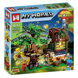 Конструктор Minecraft Дом пчеловода на дереве, 830 деталей, LED-подсветка