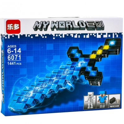 Конструктор Minecraft 6071 Алмазный меч, 1441 деталей Конструктор Minecraft 6071 Алмазный меч, 1441 деталей
