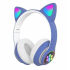 Беспроводные Bluetooth наушники с ушками с LED подсветкой Cat Ear STN-28 синие
