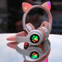 Беспроводные Bluetooth наушники с ушками с LED подсветкой Cat Ear STN-28 Беспроводные Bluetooth наушники с ушками с LED подсветкой Cat Ear STN-28