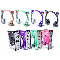 Беспроводные Bluetooth наушники с ушками с LED подсветкой Cat VIV-24M Беспроводные Bluetooth наушники с ушками с LED подсветкой Cat VIV-24M