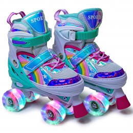 Ролики - квады Scale Sports Радуга Бирюзовый