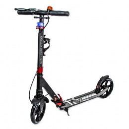 Самокат двухколесный Scale Sports SS-08. Black. Ручной тормоз! Led-фонарик! 