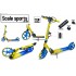 Самокат двухколесный Scale Sports SS-08 Yellow-Blue. Ручной тормоз, Led-фонарик