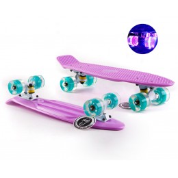Пенни борд Fish Skateboards  Lilac (светящиеся колеса)