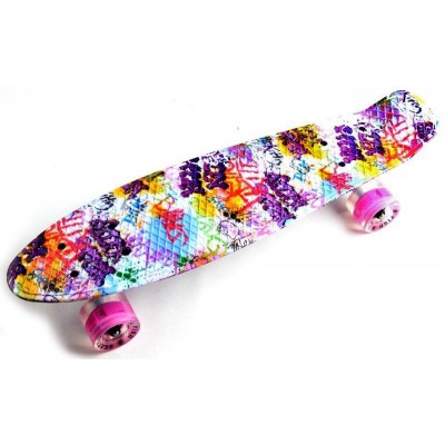 Пенни борд Fish Skateboards Graffity (светящиеся колеса)