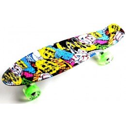 Пенни борд Fish Skateboards Joker (светящиеся колеса)