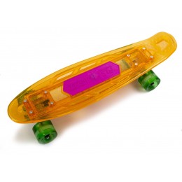 Пенни борд Fish Skateboards Orange со светящийся  доской и музыкой