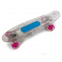 Пенни борд Fish Skateboards Transparent со светящийся  доской и музыкой