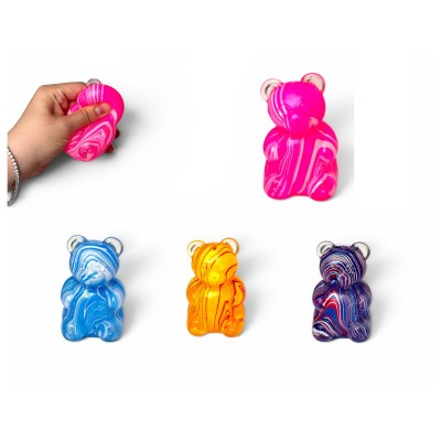 Игрушка-антистресс Cube Gummy Bear с мраморным узором, 7 см Игрушка-антистресс Cube Gummy Bear с мраморным узором, 7 см
