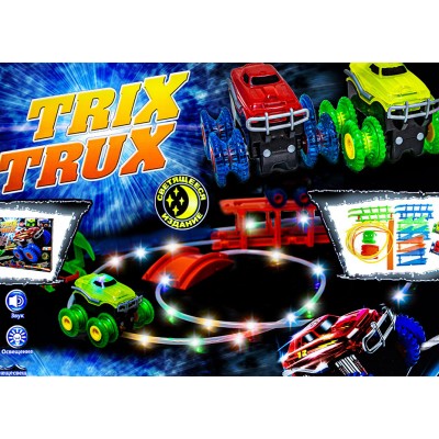 Монстер-Траки (Trix Trux) LED  YG14 (светящийся трек и 2 машинки)