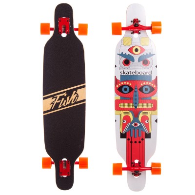 Лонгборд фрирайд Fish Skateboard White Лонгборд фрирайд Fish Skateboard White