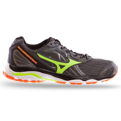 Кроссовки Mizuno серые с желтым