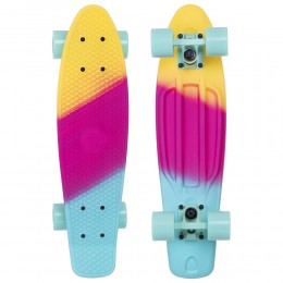 Пенни борд Fish Skateboards Mint-Pink-Yellow (матовое покрытие)