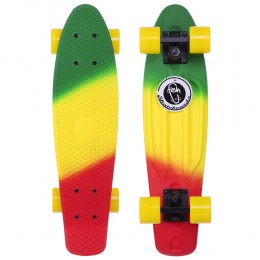 Пенни борд Fish Skateboards Red-Green-Yellow (матовое покрытие)