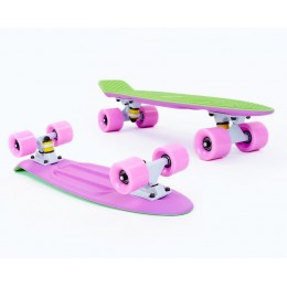 Пенни борд Fish Skateboards Twin Green-Lilac (матовое покрытие)