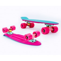 Пенни борд Fish Skateboards Twin Blue-Pink (матовое покрытие)