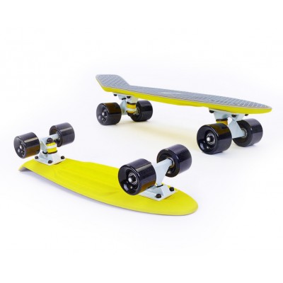 Пенни борд Fish SkateboardsTwin Grey-Yellow (матовое покрытие) Пенни борд Fish SkateboardsTwin Grey-Yellow (матовое покрытие)